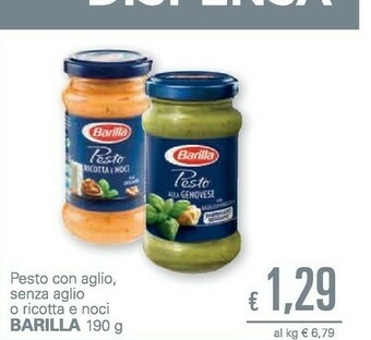 Unes Barilla Pesto Alla Genovese 190 G offerta