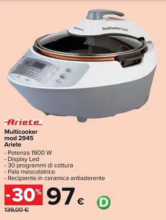 Carrefour Ariete Multicooker mod 2945 offerta