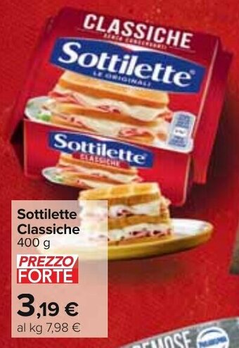 Carrefour Sottilette Classiche 400 g offerta