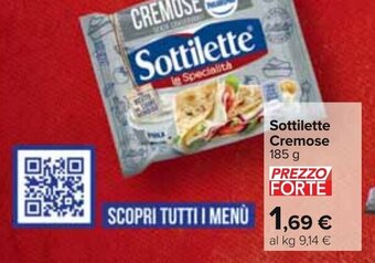 Carrefour Sottilette Cremose 185 g offerta
