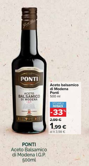 Carrefour Ponti Aceto balsamico di Modena 500 ml offerta