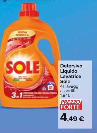 Carrefour Sole Detersivo Liquido Lavatrice 1,845 l offerta