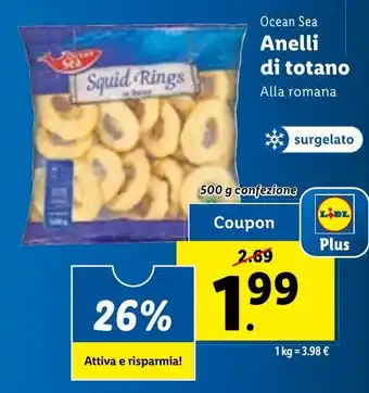 Lidl Ocean Sea Anelli di totano 500 g confezione offerta