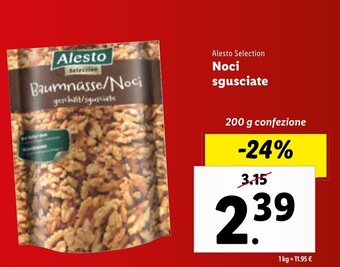 Lidl Alesto Selection Noci sgusciate 200 g confezione offerta