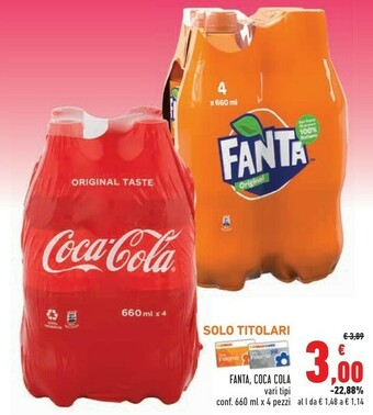 Conad Coca-Cola - Fanta Zero 660 G(ml) offerta