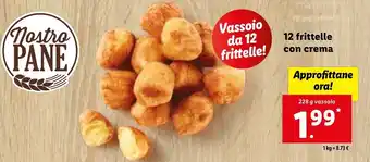 Lidl Nostro Pane 12 frittelle con crema 228 g vassoio offerta