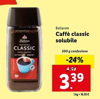 Lidl Bellarom Caffè classic solubile 200 g confezione offerta