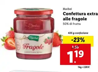 Lidl Maribel Confettura extra alle fragole 425 g confezione offerta