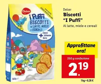 Lidl Delser Biscotti "I Puffi" 350 g confezione offerta