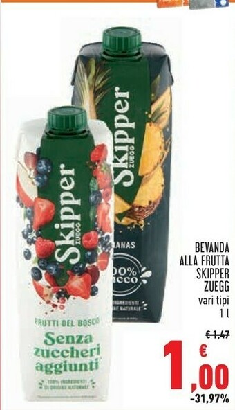 Conad Zuegg Skipper Frutti Rossi 1000 G(ml) offerta