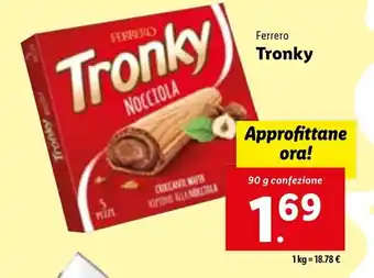 Lidl Ferrero Tronky 90 g confezione offerta