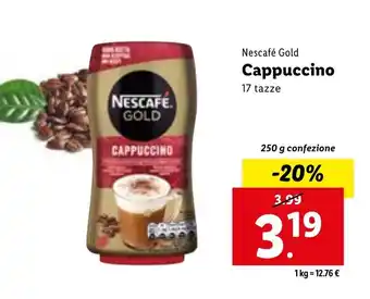 Lidl Nescafé Gold Cappuccino 17 tazze 250 g confezione offerta