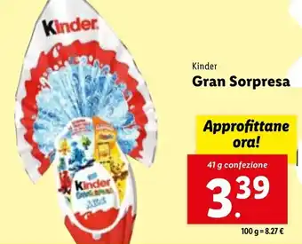 Lidl Kinder Gran Sorpresa 41 g confezione offerta