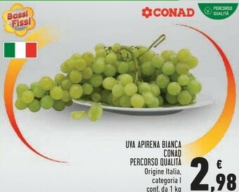 Conad Conad Uva Apirena Bianca offerta