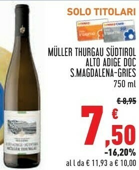 Conad City S. Magdalena - Gries Muller Thurgau Sudtirol Alto Adige Doc offerta