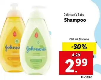 Lidl Johnson's Baby Shampoo 750 ml offerta