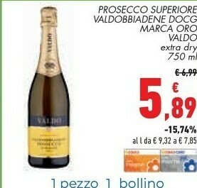 Valdo Prosecco Superiore Bbiadene Docg Marca Oro