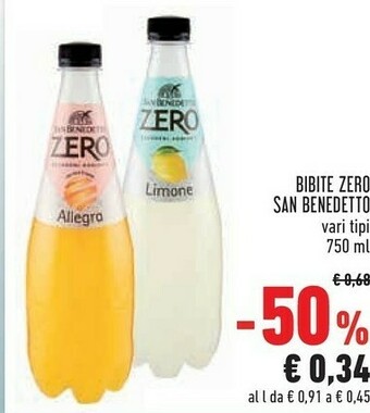 Conad San Benedetto Aranciata Zero 750 G(ml) offerta