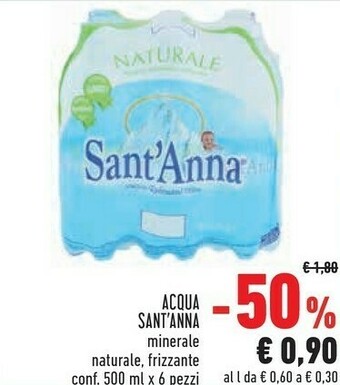 Conad Sant'anna Acqua Minerale Naturale, Frizzante offerta