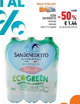 Conad San Benedetto Acqua Minerale Naturale 2000 G(ml) offerta