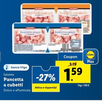 Lidl Salumeo Pancetta a cubetti 200 g confezione offerta