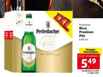 Lidl Perlenbacher Birra Premium Pils 8x 0.5 = 4 l confezione offerta