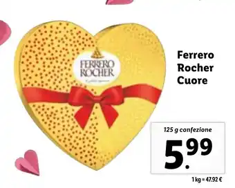 Lidl Ferrero Rocher Cuore 125 g confezione offerta