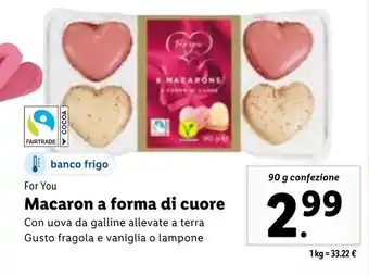 Lidl For You Macaron a forma di cuore 90 g confezione offerta