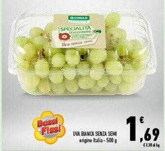 Conad Uva Bianca Senza Semi offerta