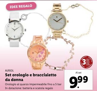 Lidl Auriol Set orologio e braccialetto da donna offerta