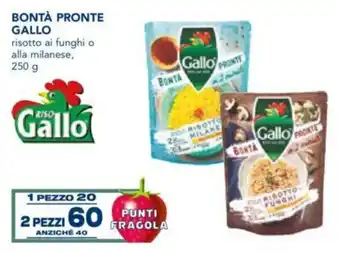 Esselunga Gallo Bontà Pronte risotto ai funghi o alla milanese 250 g 2 pezzi offerta