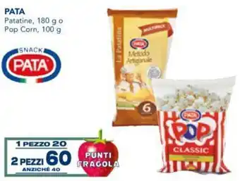 Esselunga Pata Patatine 180 g o Pop Corn 100 g 2 pezzi offerta