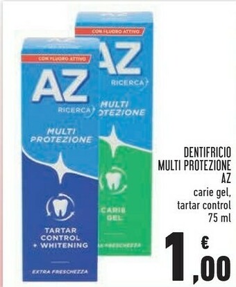 Conad Az Dentifricio Multi Protezione Carie Gel/Tartar Control offerta