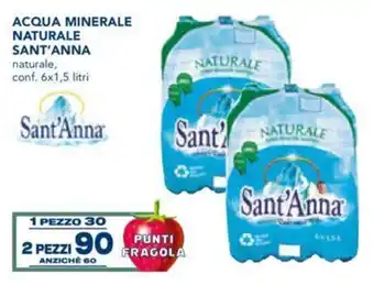 Esselunga Sant' Anna Acqua Minerale Naturale naturale conf. 6 x 1,5 litri 2 pezzi offerta