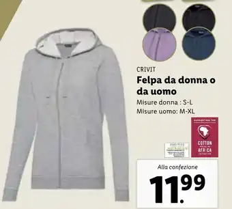 Crivit Felpa da donna a da uomo S-L/M-XL