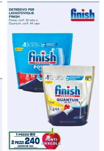 Esselunga Finish Detersivo Per Lavastoviglie Power, conf. 34 tabs o Quantum, conf. 44 caps offerta