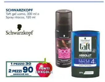 Esselunga Schwarzkopf Taft gel uomo, 300 ml o Spray ribocco, 120 ml offerta