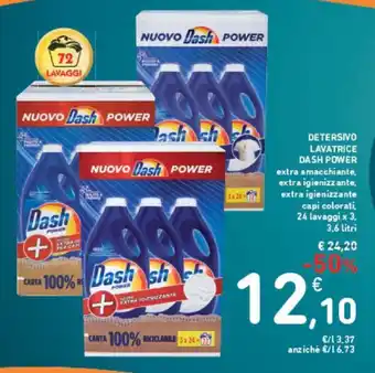 Conad Dash Power Detersivo Lavatrice 3 x 3,6 litri offerta