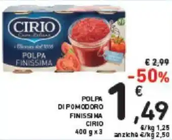 Conad Cirio Finissima Polpa di Pomodoro 400 g x 3 offerta