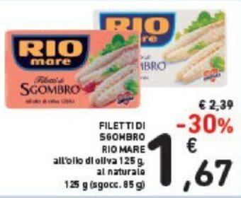 Conad Rio Mare Filetti di Sgombro 125 g offerta