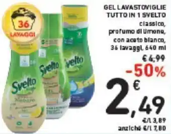 Conad Svelto Gel Lavastoviglie Tutto in 1 640 ml offerta