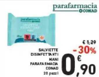 Conad Conad parafarmacia Salviette Disinfettanti Mani 20 pezzi offerta