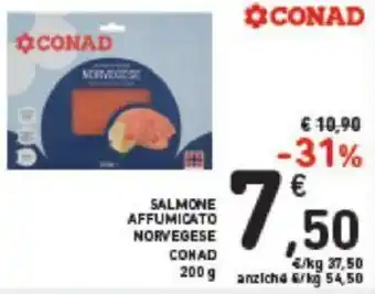 Conad Conad Salmone Affumicato Norvegese 200 g offerta