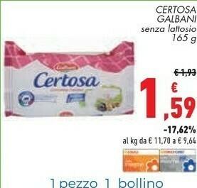Conad Margherita Galbani Certosa 165 G(ml) offerta