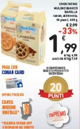 Conad Barilla Mulino Bianco Crostatine 400 g offerta