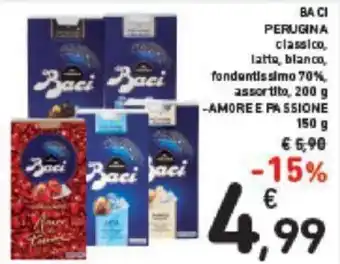 Conad Baci Perugina 200 g / Amoree Passione 150 g offerta