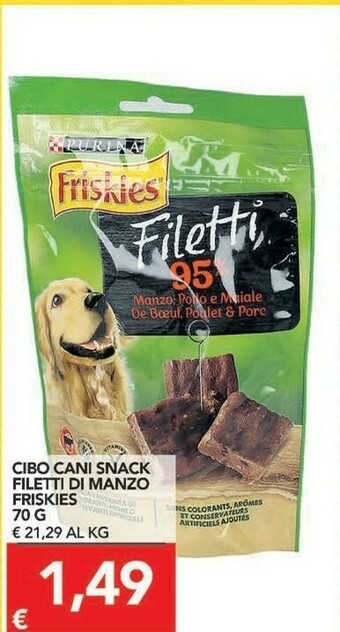 TuoDi Purina Friskies Cibo Cani Snack Filetti Di Manzo offerta