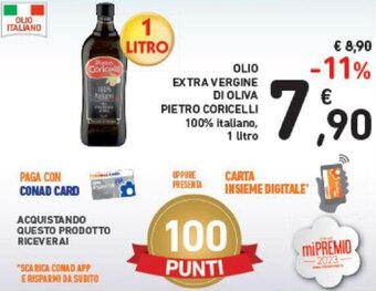 Conad Pietro Coricelli Olio Extra Vergine di Oliva 1 litro offerta