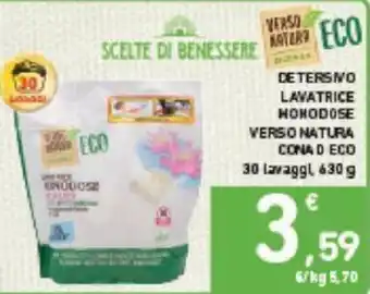 Conad Verso Eco Natura Eco Detersivo Lavatrice Monodose 630 g offerta