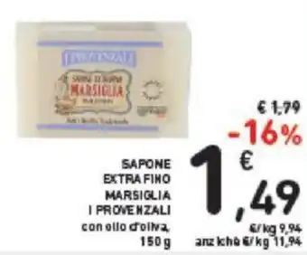 Conad I Provenzali Sapone Extrafino Marsiglia 150 g offerta